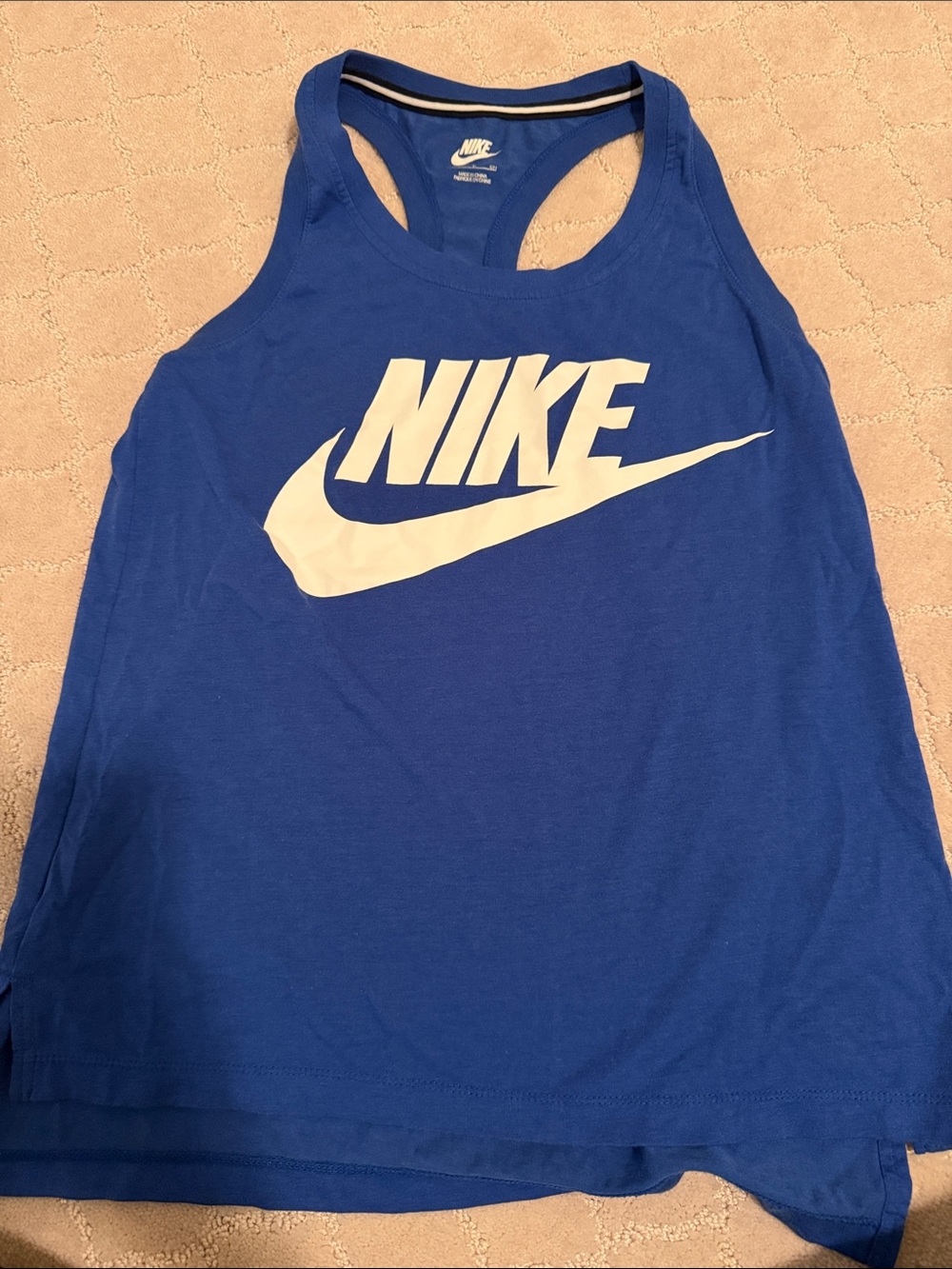 Nike Royal Blue Racerback Tank with White Logo